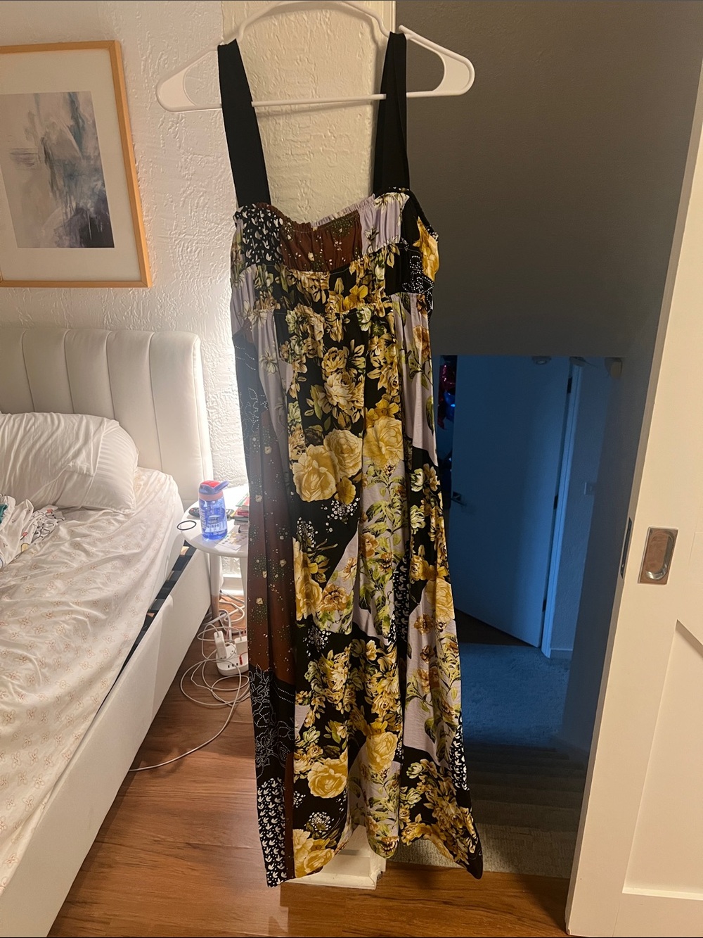 Maeve Black and Yellow Floral Maxi Dress